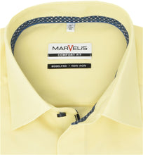 Laden Sie das Bild in den Galerie-Viewer, Marvelis Herren Businesshemd Comfort Fit Kent Kragen Langarm Einfarbig Gelb