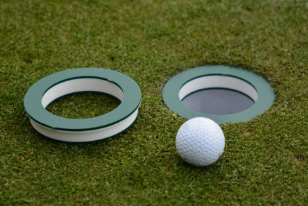 4.25” Brown Solid Hole Cup Cover with artificial grass - YPD Golf