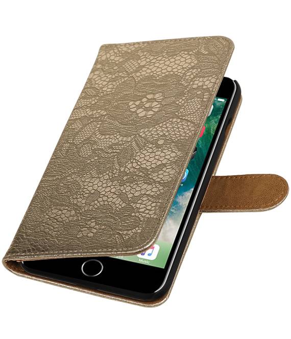 invoeren Rustiek Ontwaken iPhone 7/8 Plus Goud | Lace bookstyle / book case/ wallet case Hoes | –  Hoesjeshoek