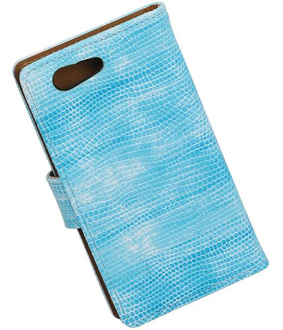 sony Xperia Z4 Compact Turquoise | Lizard bookstyle / book case/ wallet case Hoes  | WN™ - hoesjeshoek