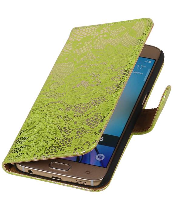 Koppeling bijl vice versa Samsung Galaxy S6 Edge G925 Groen | Lace bookstyle / book case/ wallet –  Hoesjeshoek