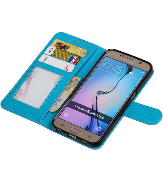 Galaxy S6 Portemonnee hoesje booktype wallet Turquoise | WN™