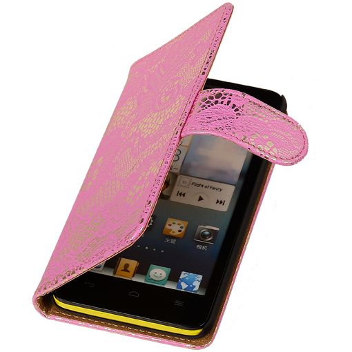 Huawei Ascend G630 Roze Lace bookstyle / book case/ wallet ca – Hoesjeshoek