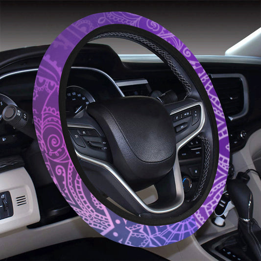 Purple Mandalas Steering Wheel Cover