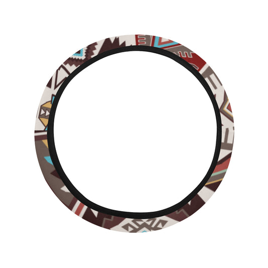 Brown Boho Chic Bohemian Aztec Steering Wheel Cover