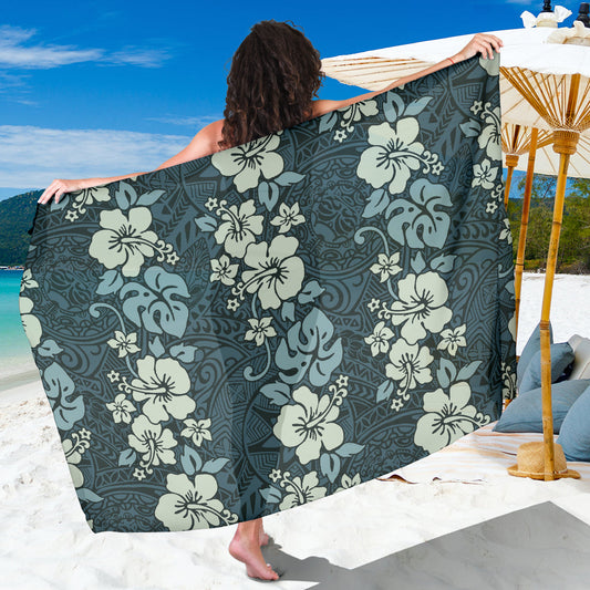 Green Floral Tribal Polynesian Sarong