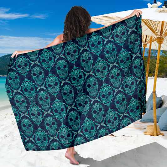 Green Skulls Pattern Sarong