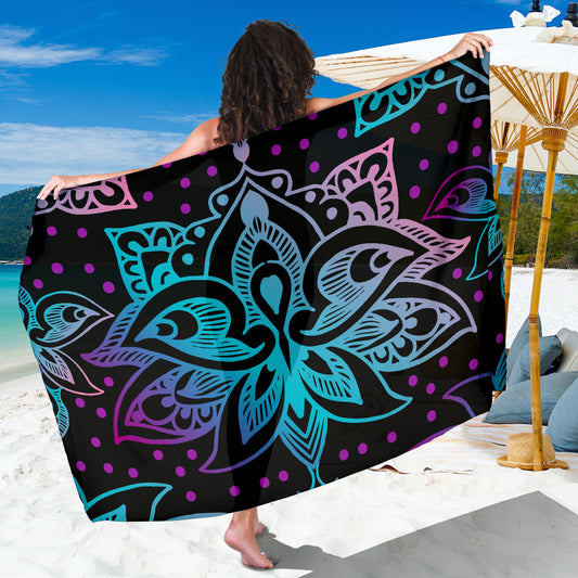 Pink & Purple Lotus Decor Sarong