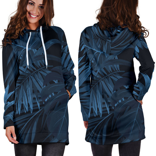 Dark Leaves Womens Hoodie Dress