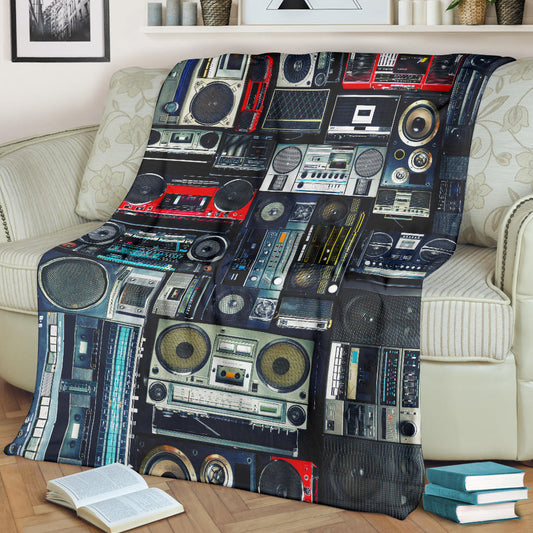 Vintage Stereos Boomboxes Blanket