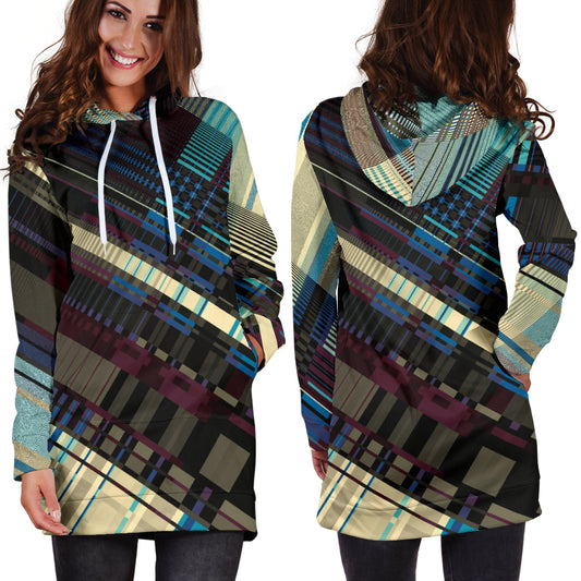 Diagonal Abstract Womens Hoodie Dress