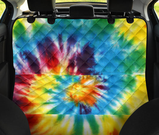 Colorful Tie Dye Abstract Art Car Back Seat Pet Cover