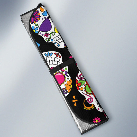 Colorful Sugar Skulls Car Sun Shades