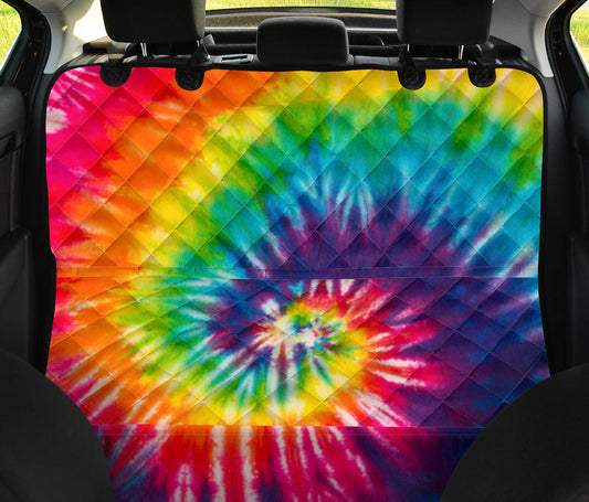 Colorful Tie Dye Spiral Car Back Seat Pet Cover