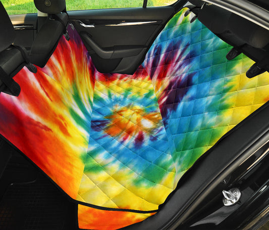 Colorful Tie Dye Abstract Art Car Back Seat Pet Cover