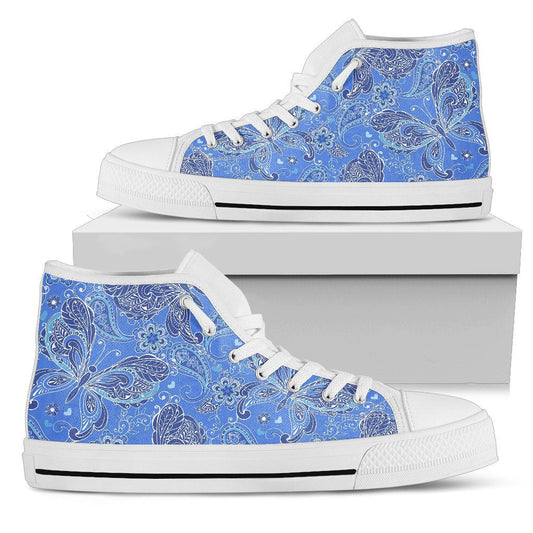 Purple Butterflies Decor High Top Shoes