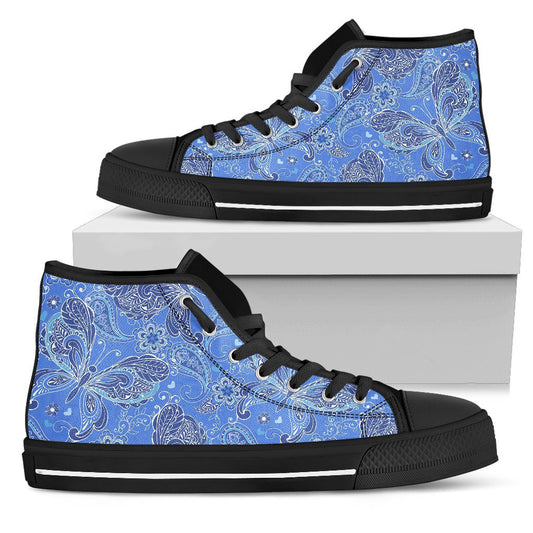 Purple Butterflies Decor High Top Shoes