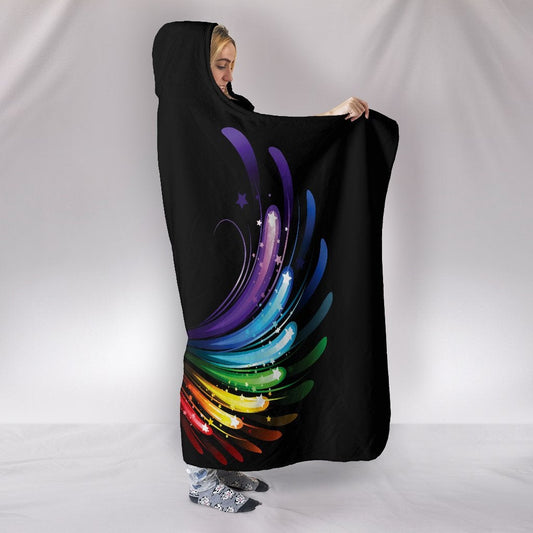 Colorful Wings Hooded Blanket