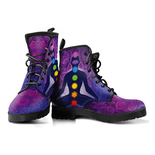 Purple Mandala Chakras Meditator Womens Boots