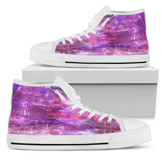 Pink & Purple Abstract Art High Top Shoes