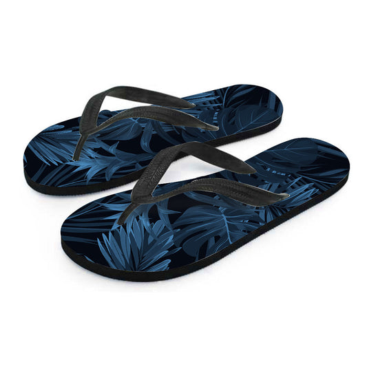 Dark Leaves Flip Flops