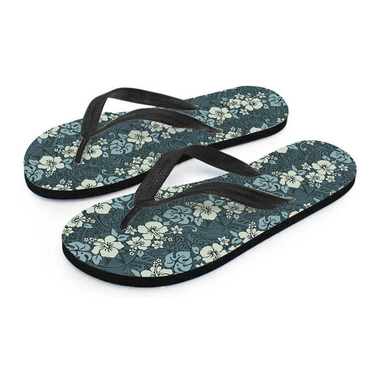 Floral Tribal Polynesian Flip Flops