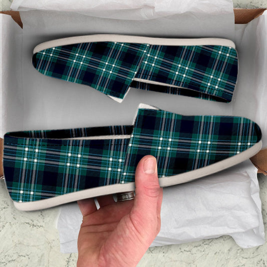 Green Plaid Casual Shoes