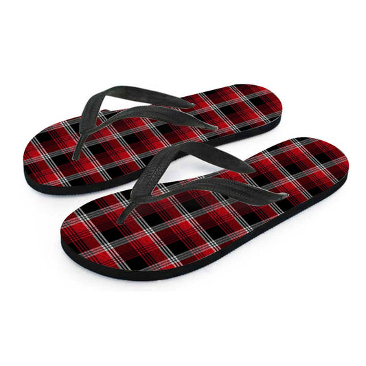 Red Plaid Flip Flops