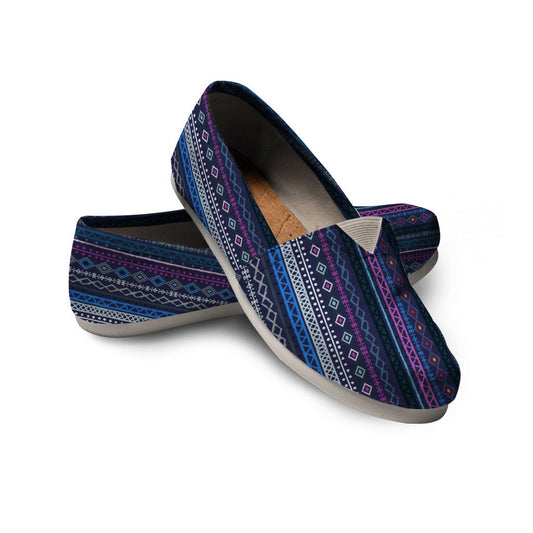 Purple Boho Stripes Decor Casual Shoes