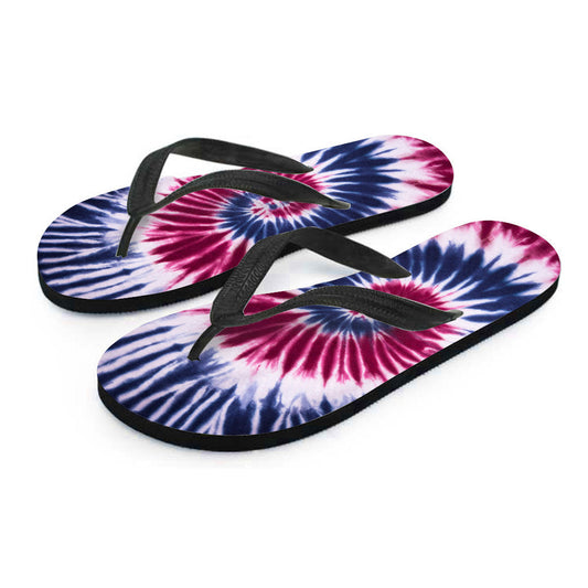 Red, White & Blue Tie Dye Flip Flops