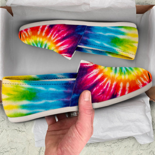 Colorful Tie Dye Spiral Casual Shoes