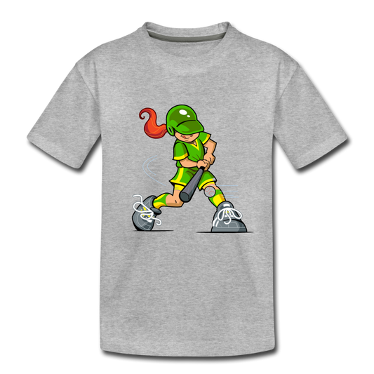 Softball Girl Kids T-Shirt - heather gray
