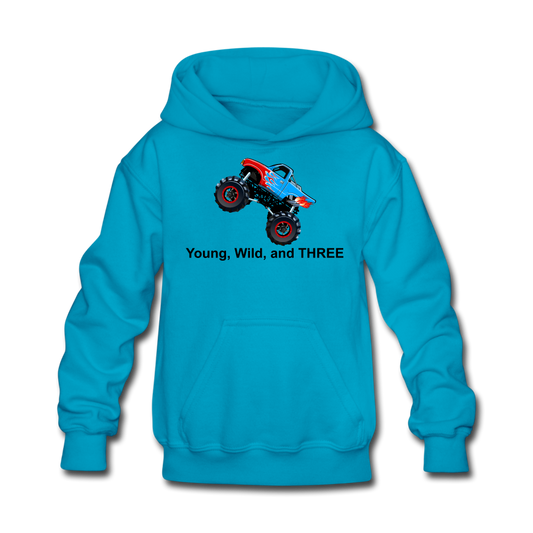 Young, Wild, and FREE Kids Hoodie - turquoise