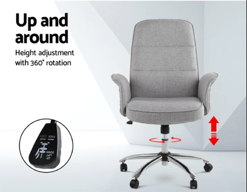 Grey Fabric Office Desk Chair