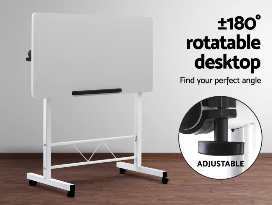 Portable Mobile Computer Sit Stand Office Desk