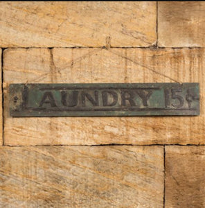 Distressed Tin Laundry Sign