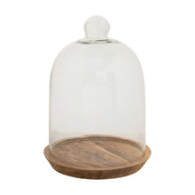 Load image into Gallery viewer, Glass Cloche w/ Wood Base
