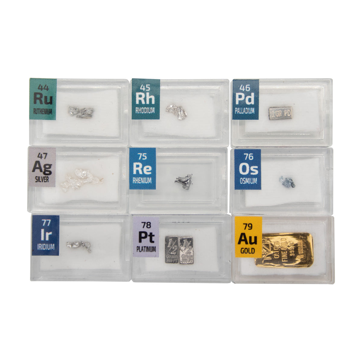 1 Grain Precious Metal Set Ruthenium Rhodium Palladium Osmium Iridium Platinum Gold Ag Re