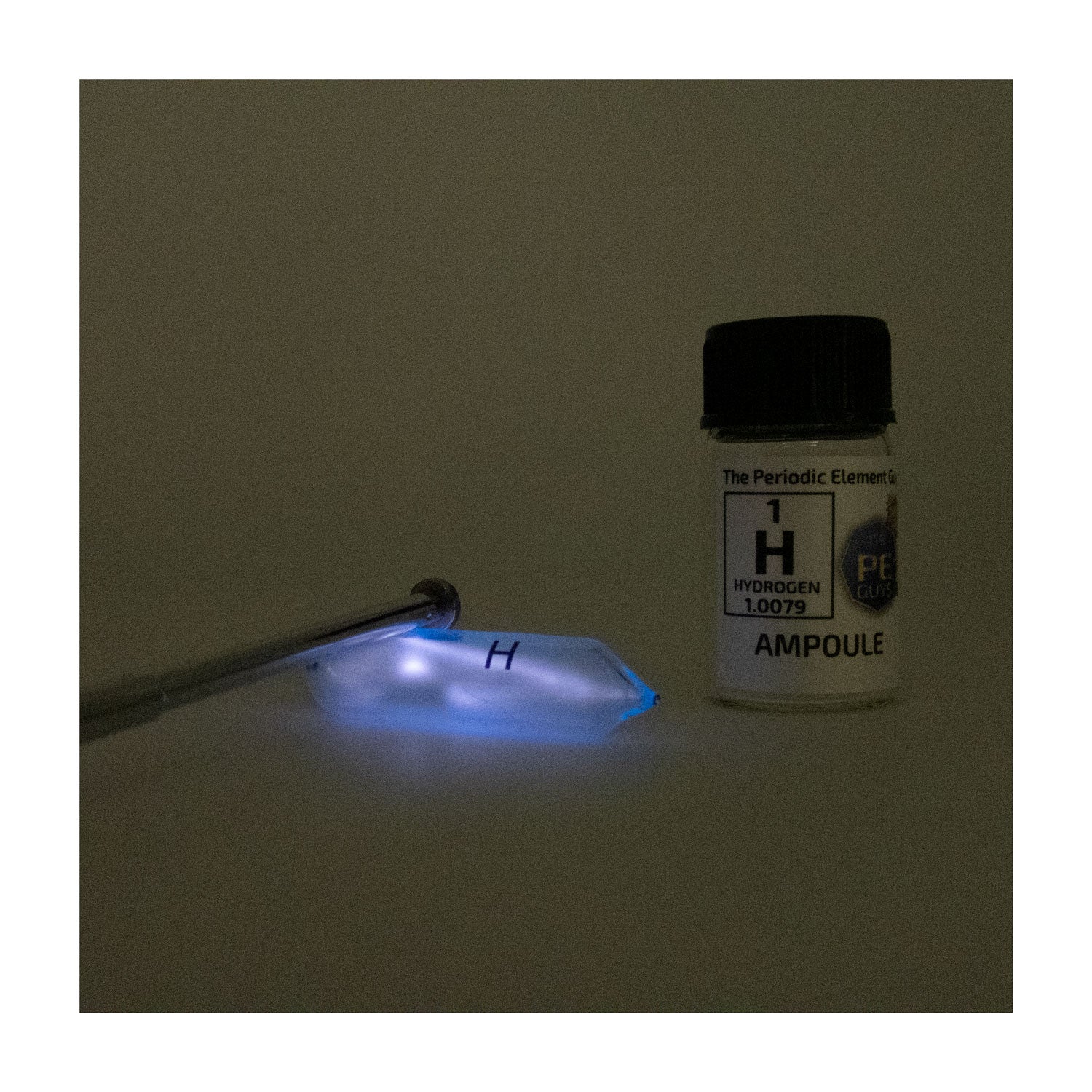 Pure Hydrogen gas Ampoule element 1 sample Low Pressure in labeled glass Bottle