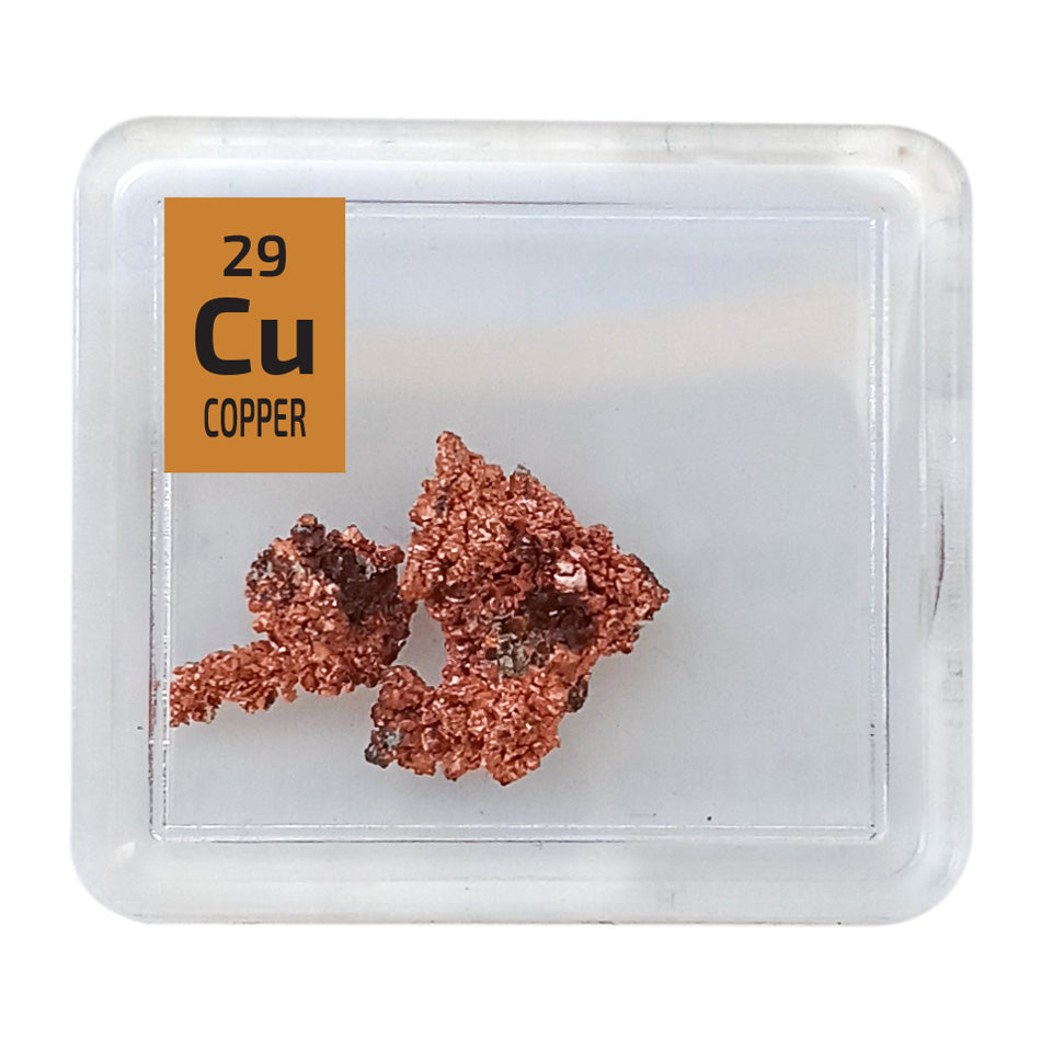 Copper Crystal Pieces Periodic Element Tile