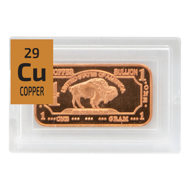 Copper Bullion Ingot Periodic Element Tile