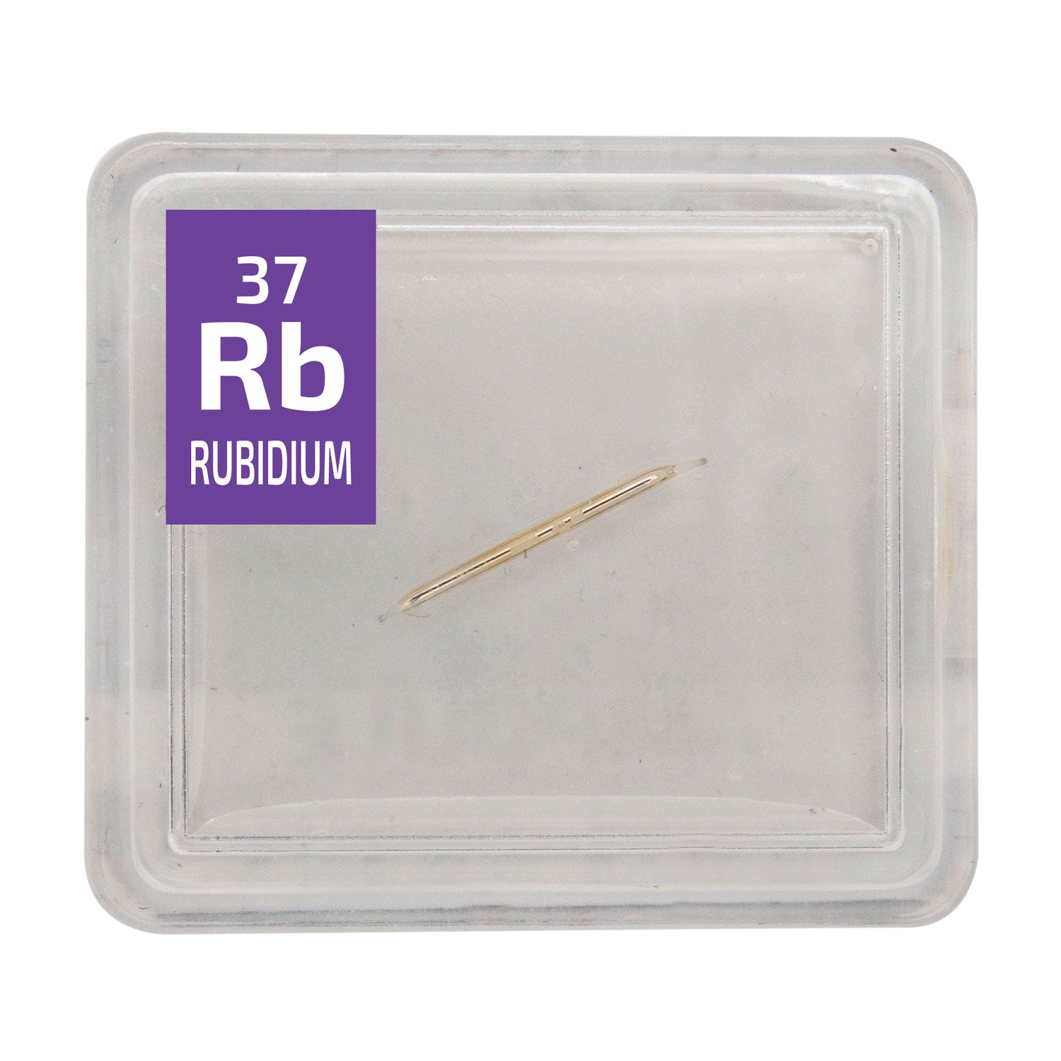 Rubidium Metal Element Sample 15 mg ampoule 99,99% in Periodic Element Tile