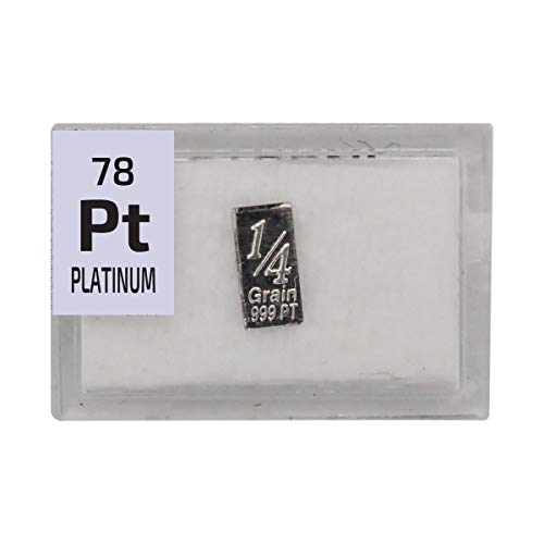 Platinum Bar Ingot(1/4 Grain), 99.9% Pure Element Sample in a PEGUYS Periodic Element Tile.