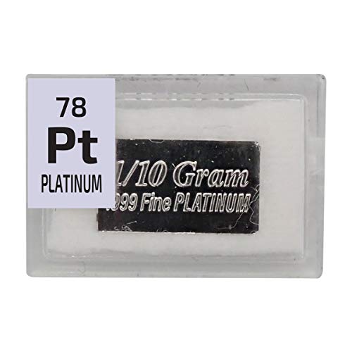 Platinum Bar Ingot(1/10 of a Gram), 99.9% Pure Element Sample in a PEGUYS Periodic Element Tile.