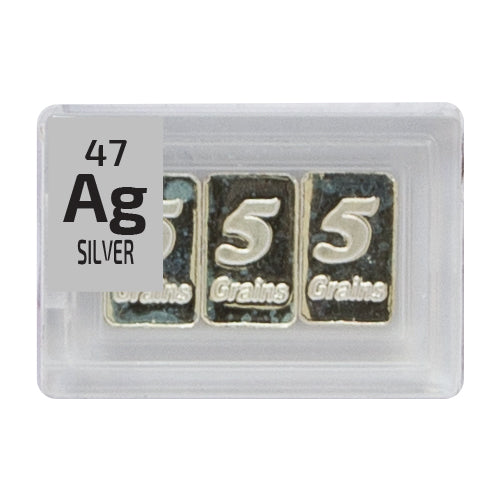 Silver 3x5 Grain ingot Periodic Element Tile - Small