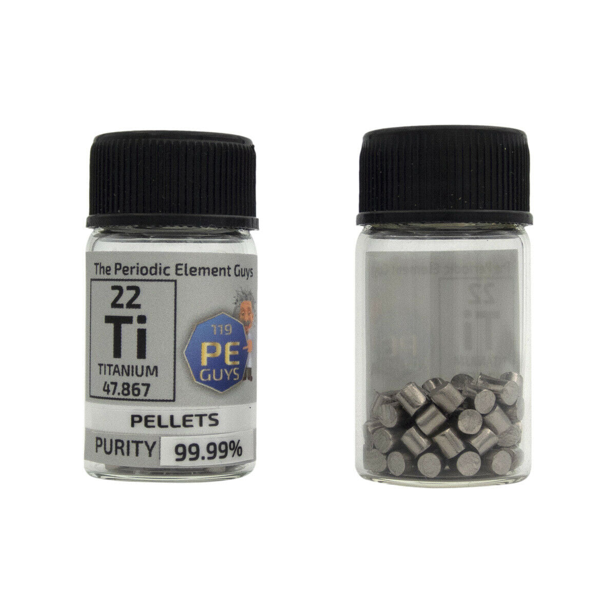 Titanium Metal Element Sample - 10g Pellets - Purity: 99.99%