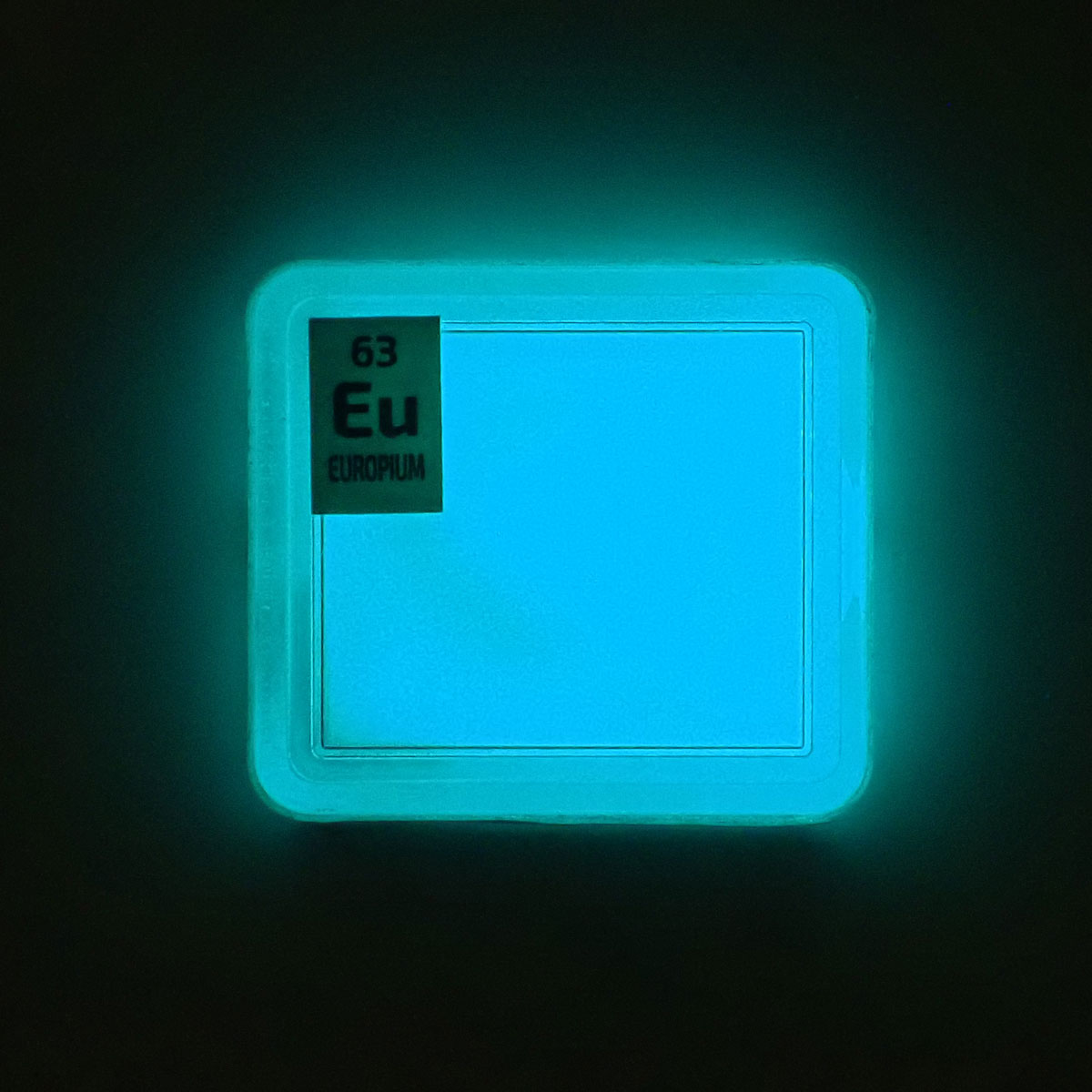 Europium Glow Powder Blue PEGUYS Periodic Element Tile