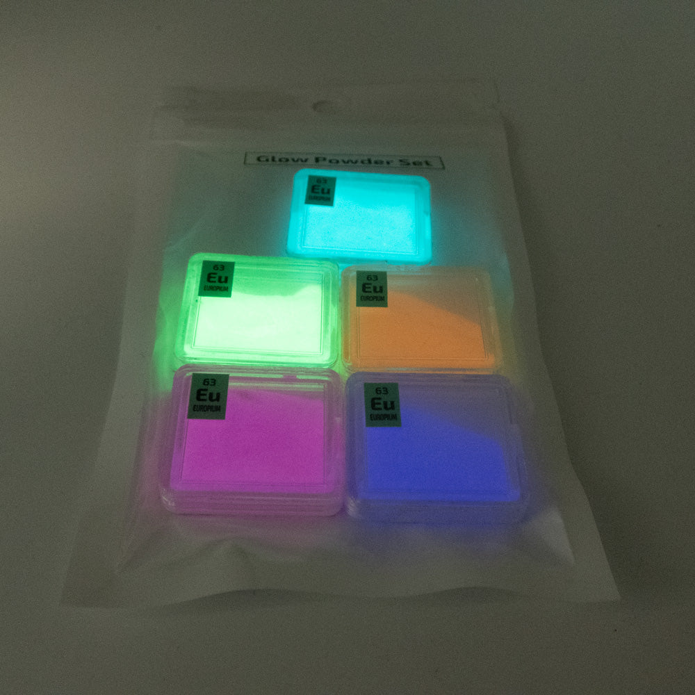 Europium Glow Powder Set in PEGUYS Periodic Element Tiles