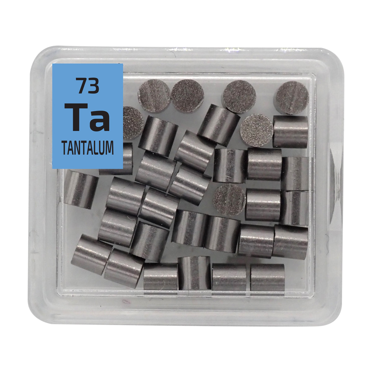 Tantalum Metal Pellets 10 grams 99.99% Element Sample In A PEGUYS Periodic Element Tile