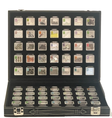 78 Piece Luxury Periodic Element Display including Scandium Rhodium Osmium Terbium